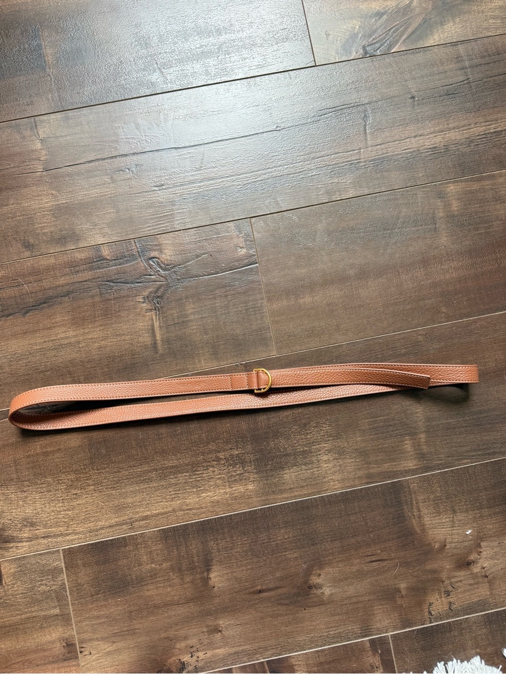 Tory Burch tan camel pebbled leather strap belt L XL